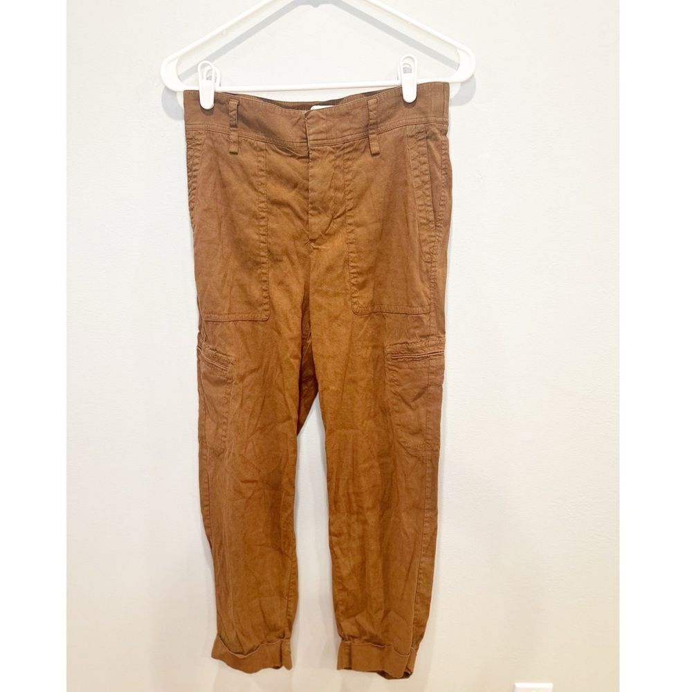 Vince linen blend trouser pants pecan brown